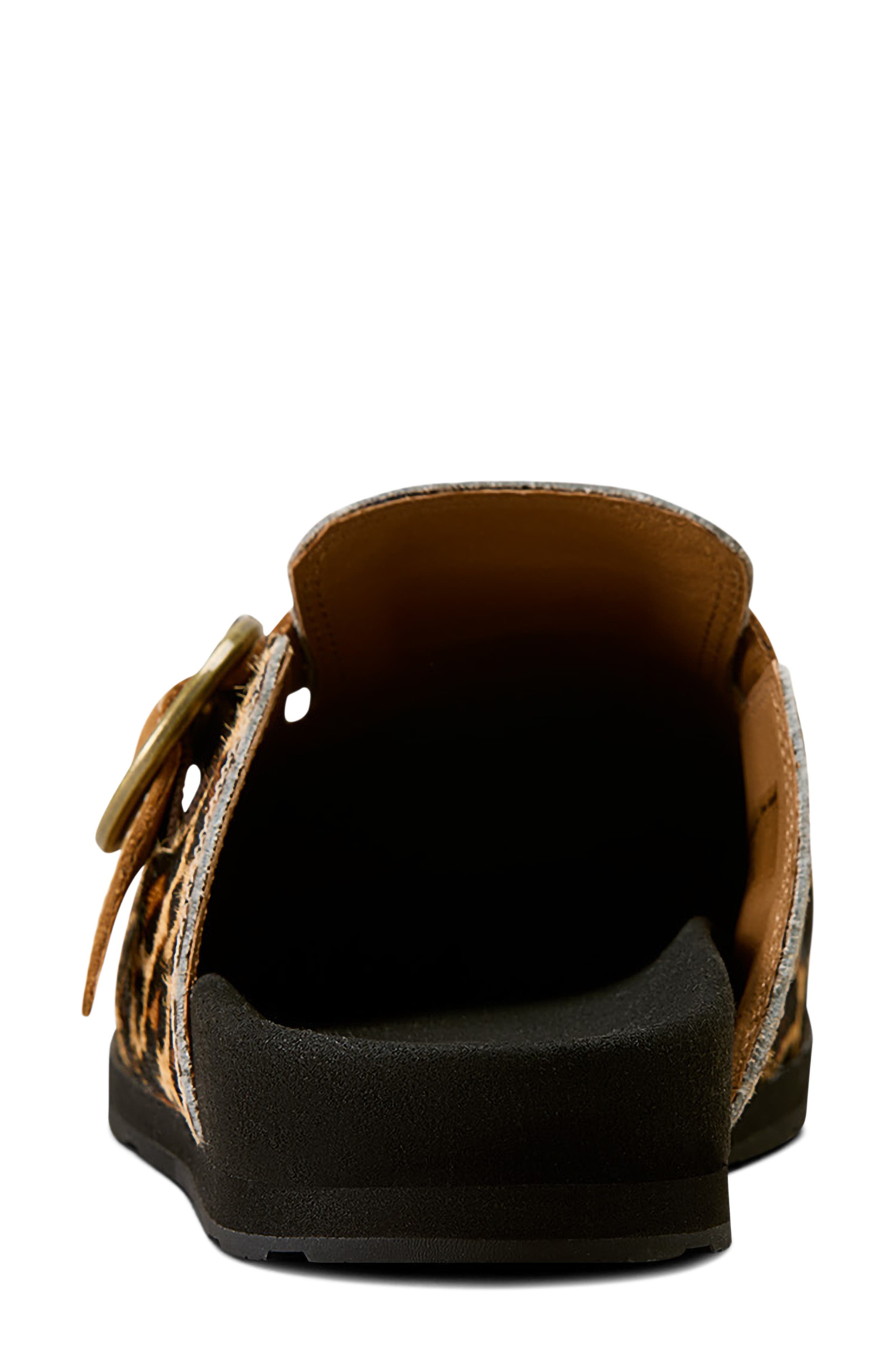 Country Leather Mule, Alternate, color, LEOPARD PRINT CALF HAIR