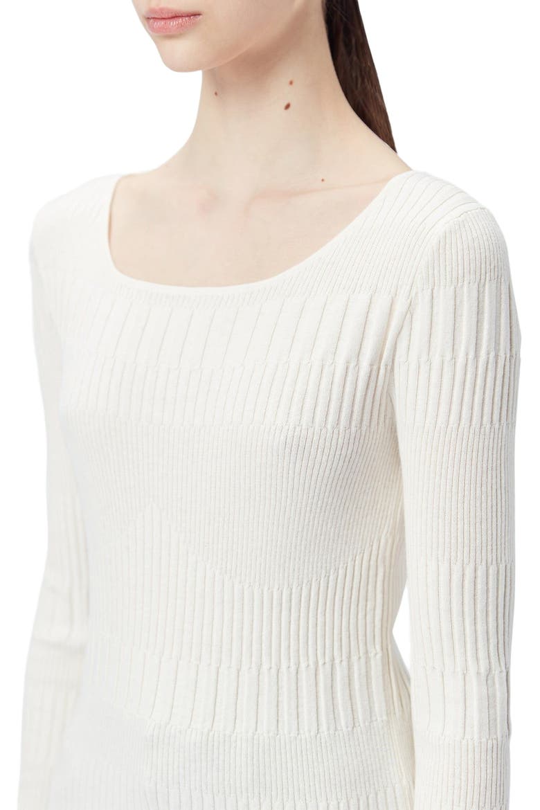Ribbed Cotton Silk Cashmere Blend Sweater, Alternate, color, whisper white