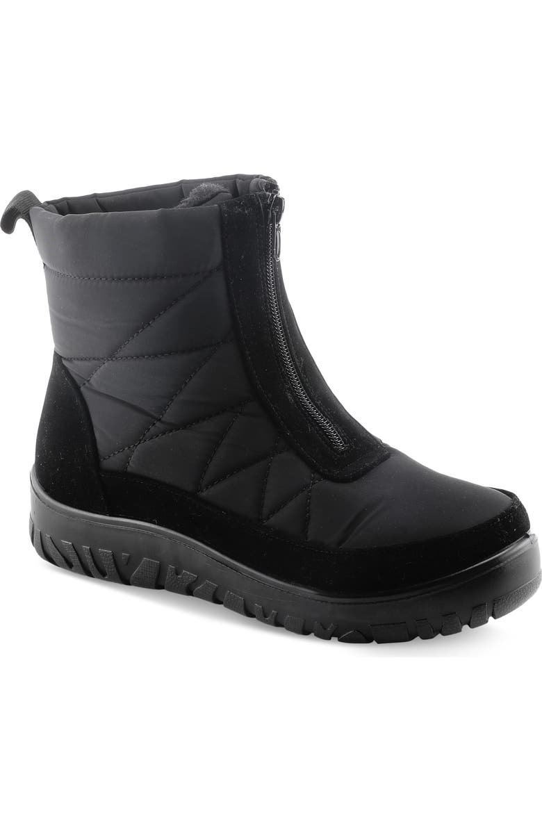 Flexus by Spring Step Lake Effect Waterproof Faux Fur Lined Quilted Snow Bootie, Main, color,