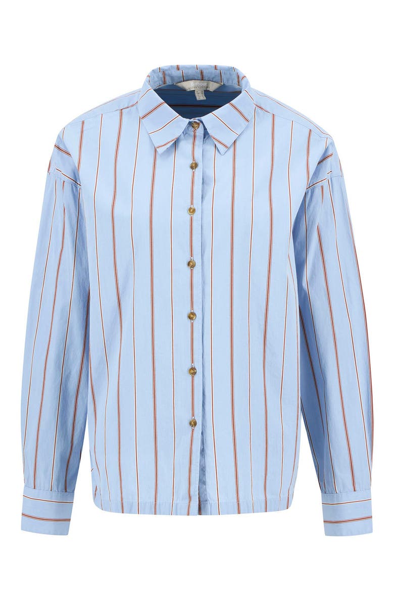 Saffron Stripe Button-Up Shirt, Alternate, color, ICE BLUE STRIPE