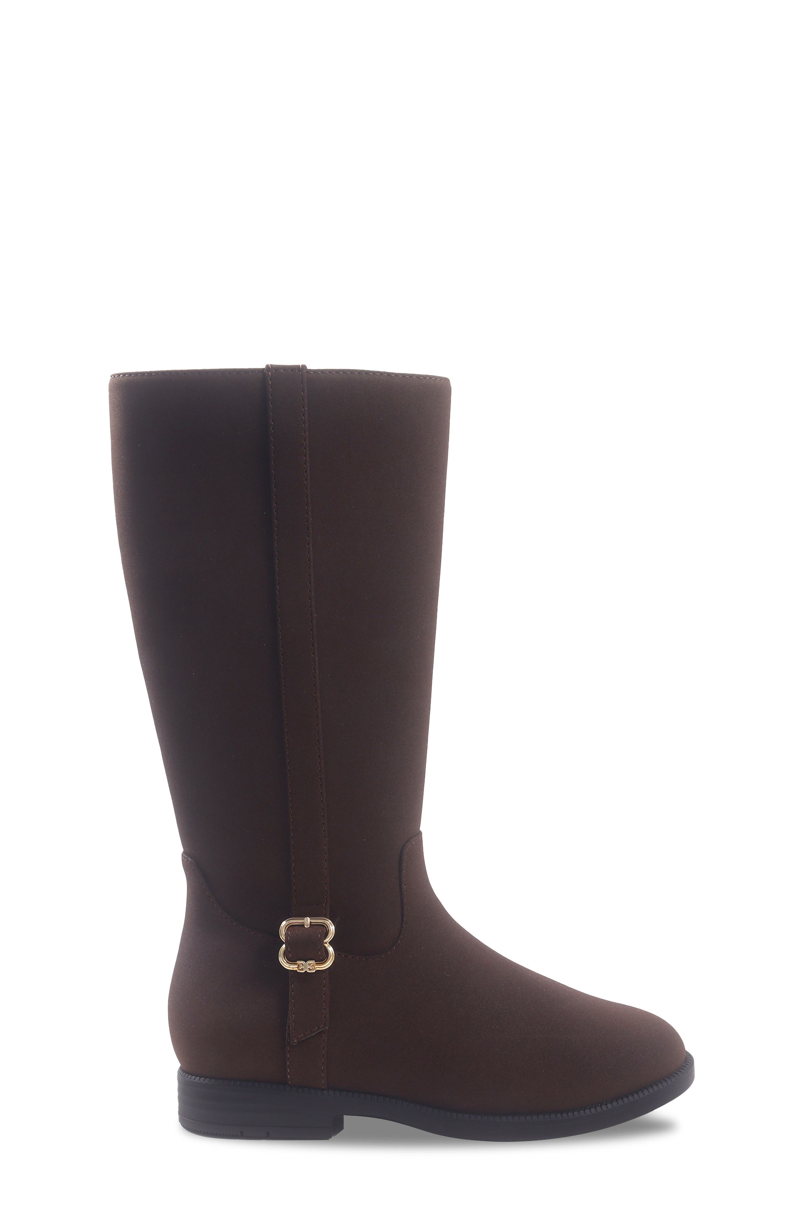Kids' River Tall Faux Leather Boot, Alternate, color, BROWN