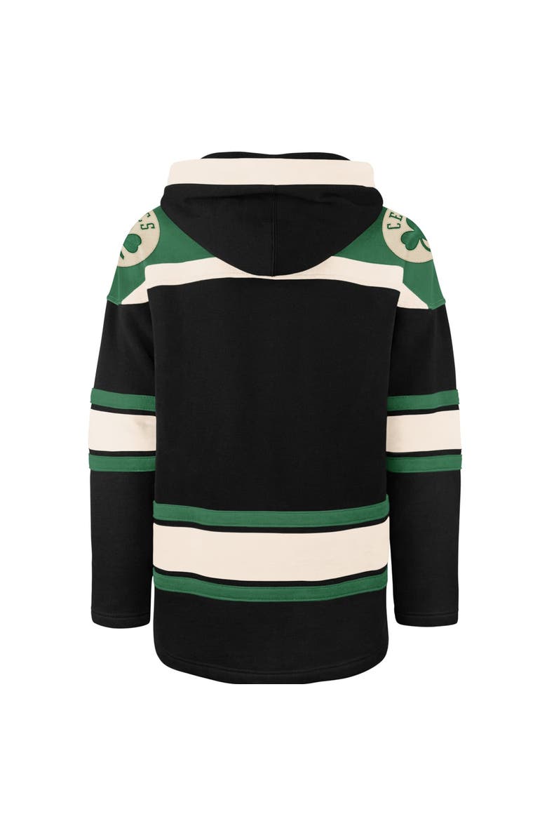 Men's '47  Black Boston Celtics Logo Superior Lacer Hoodie, Alternate, color, Black