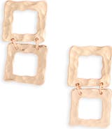 Karine Sultan Two Tier Square Drop Earrings