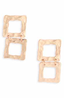 Karine Sultan Two Tier Square Drop Earrings
