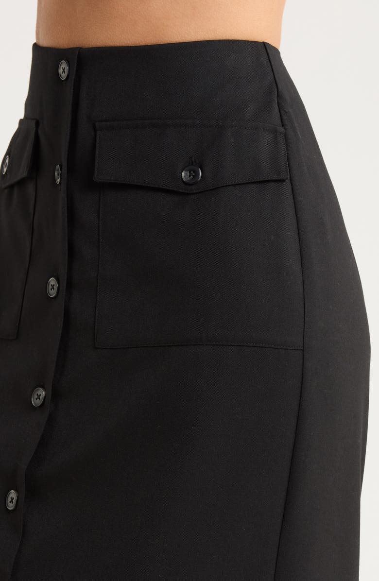 Reformation Britt Column Skirt, Alternate, color, Pitch Black