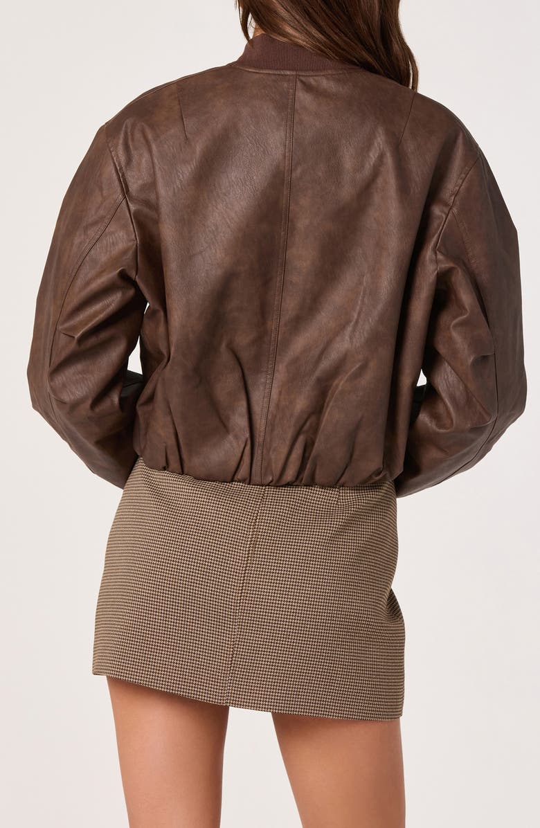 ASTR the Label Faux Leather Bomber Jacket, Alternate, color, Brown