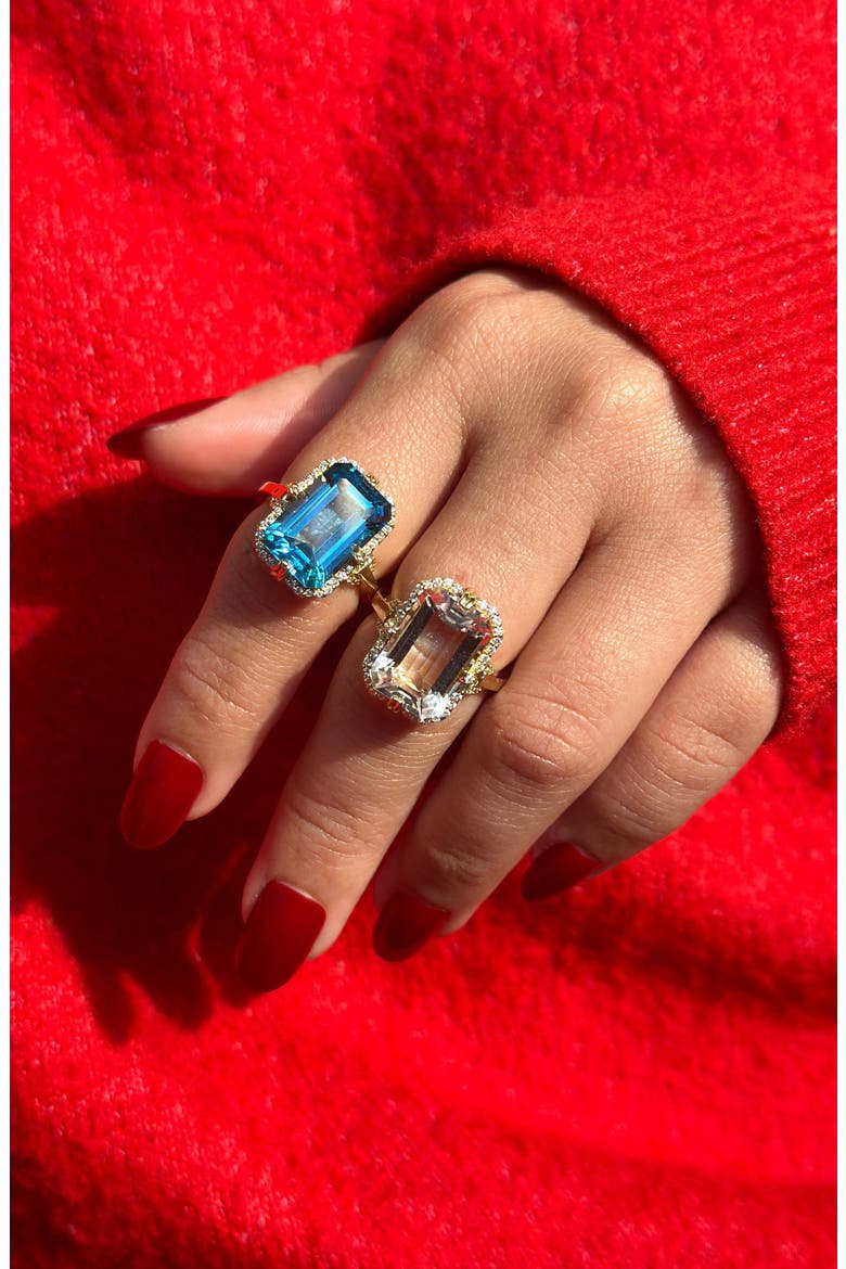 Gossip Emerald Cut Ring, Alternate, color, DEEP BLUE