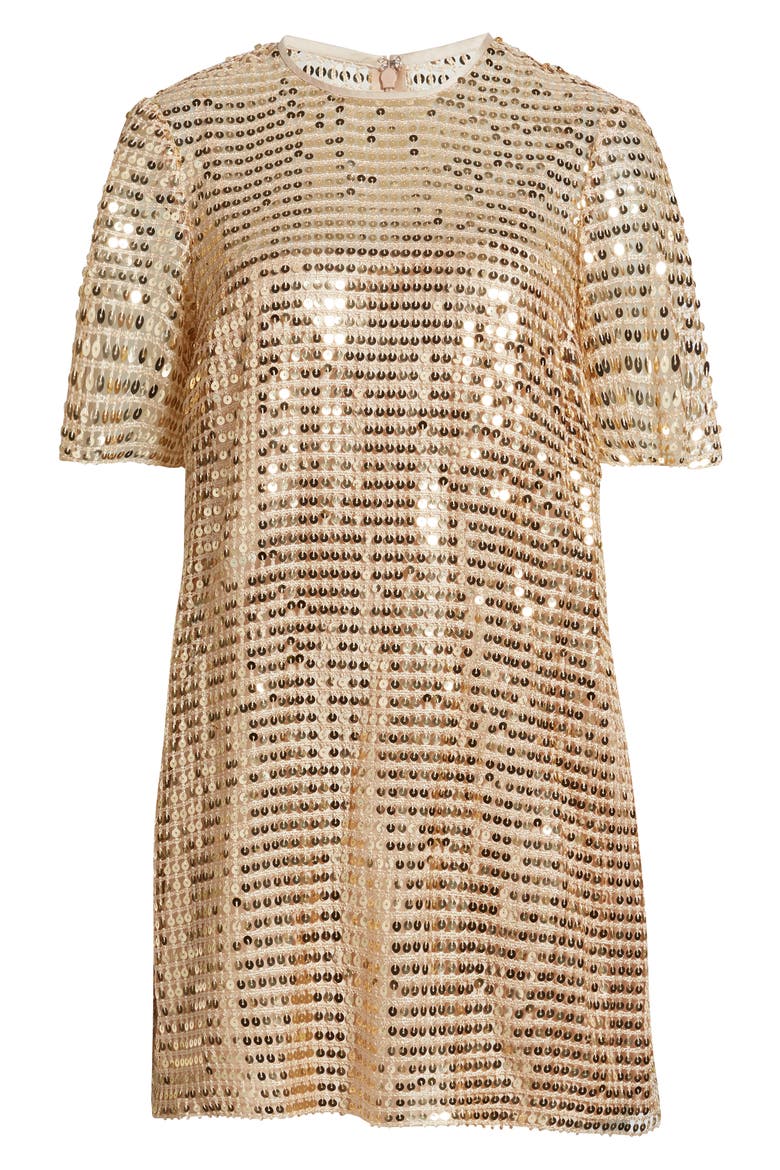 Stara Sequin Cocktail Shift Minidress, Alternate, color, GOLD