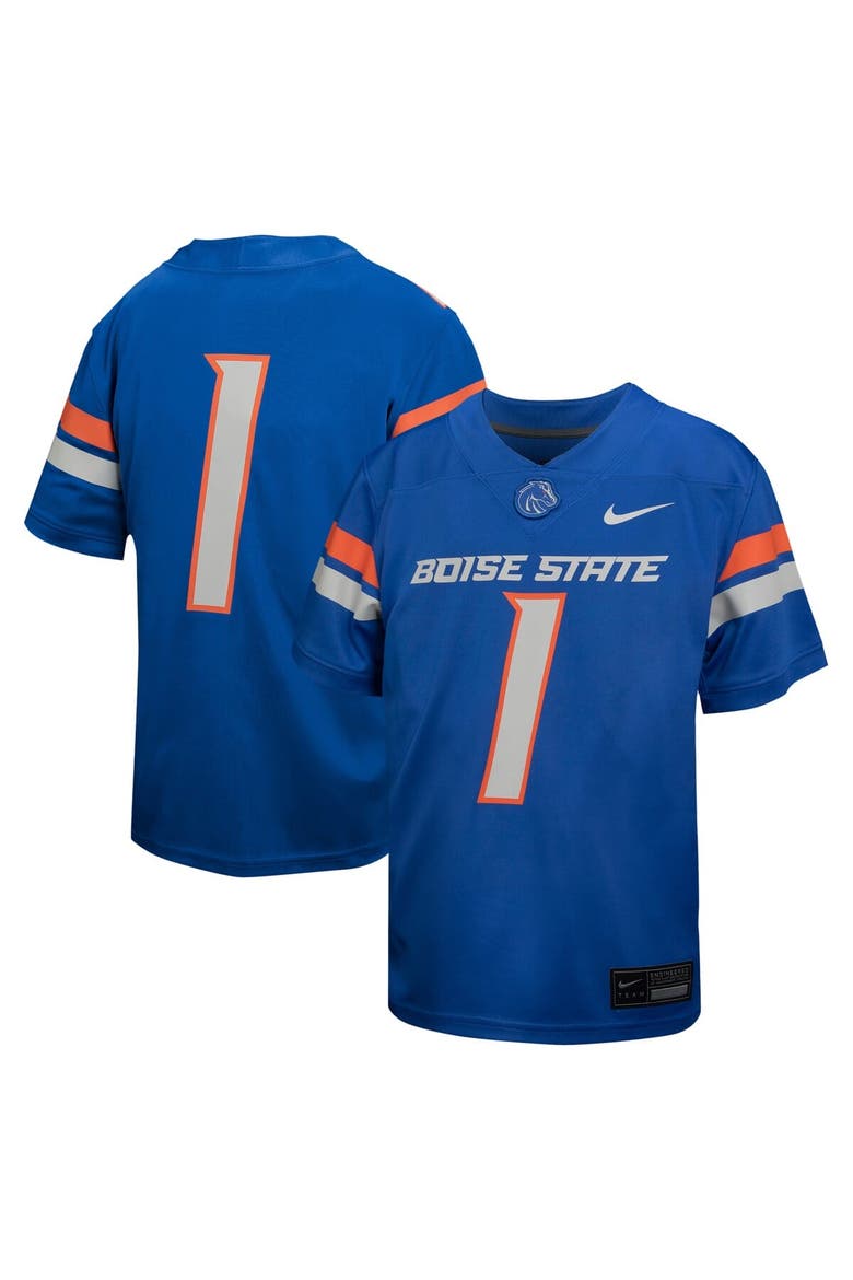 Youth Nike #1 Royal Boise State Broncos Untouchable Football Jersey, Main, color, Royal
