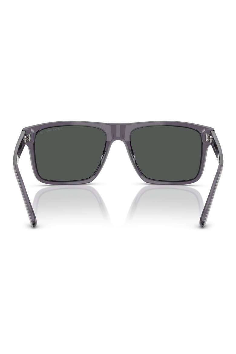 57mm Square Sunglasses, Alternate, color, TRANSPARENT DARK GREY / SMOKE