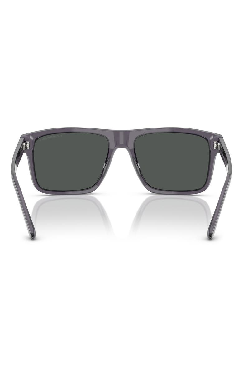 Emporio Armani 57mm Square Sunglasses, Alternate, color, Transparent Dark Grey / Smoke