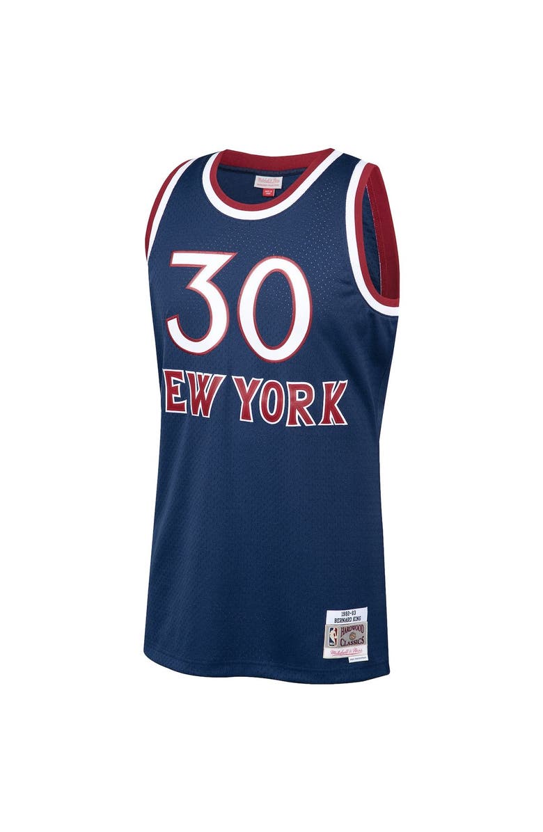 Mitchell & Ness Men's Mitchell & Ness Bernard King Navy New York Knicks 1982-83 Hardwood Classics Swingman Jersey, Alternate, color,