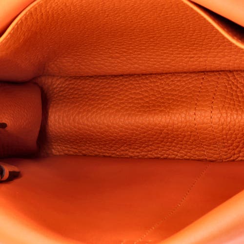 Pre-owned Hermes Hermes Halzan Bag Clemence 25 In Orange