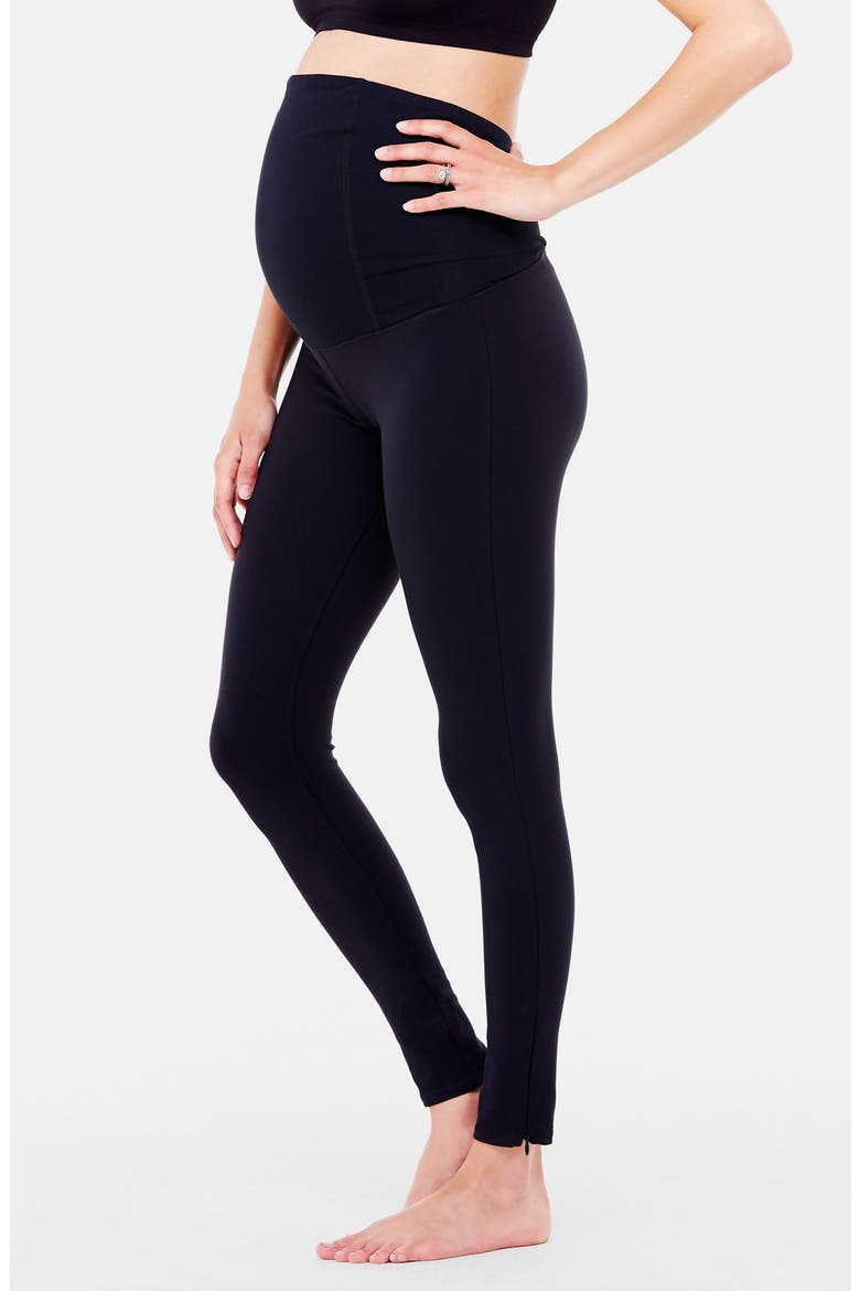 Ingrid & Isabel® Active Maternity Leggings with Crossover Panel®, Alternate, color, JET BLACK