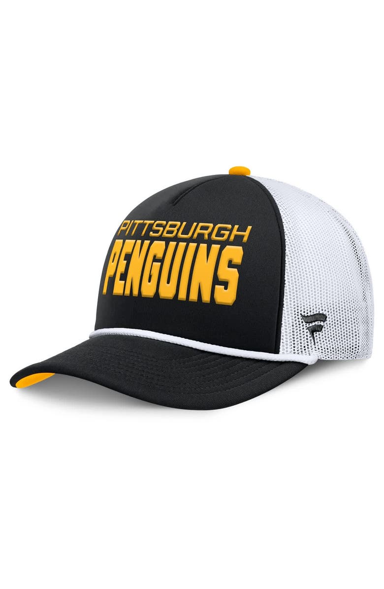 FANATICS Men's Fanatics Black/White Pittsburgh Penguins Authentic Pro Rink A-Frame Adjustable Hat, Alternate, color, Black