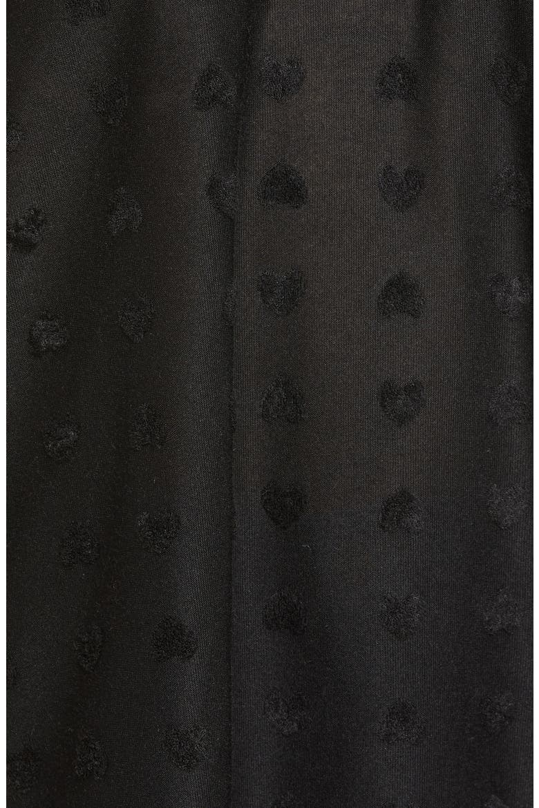 Flocked V-Neck Top, Alternate, color, BLACK HEARTS
