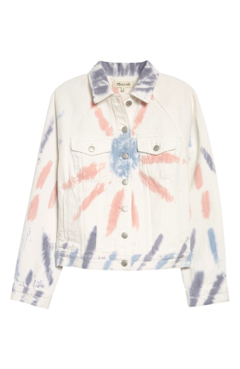 Madewell Tie Dye Raglan Oversize Denim Jacket, Alternate, color, 