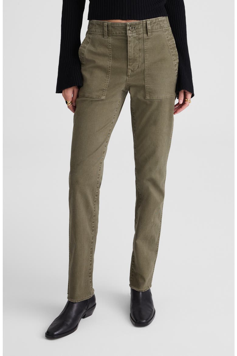 Garment Dyed Slim Straight Leg Utility Pants, Main, color, FADED IVY