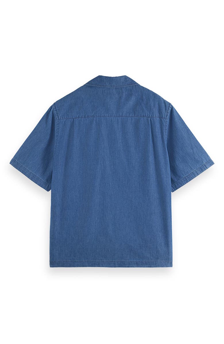 Scotch & Soda Relaxed Fit Cotton Camp Shirt, Alternate, color, Washed Indigo