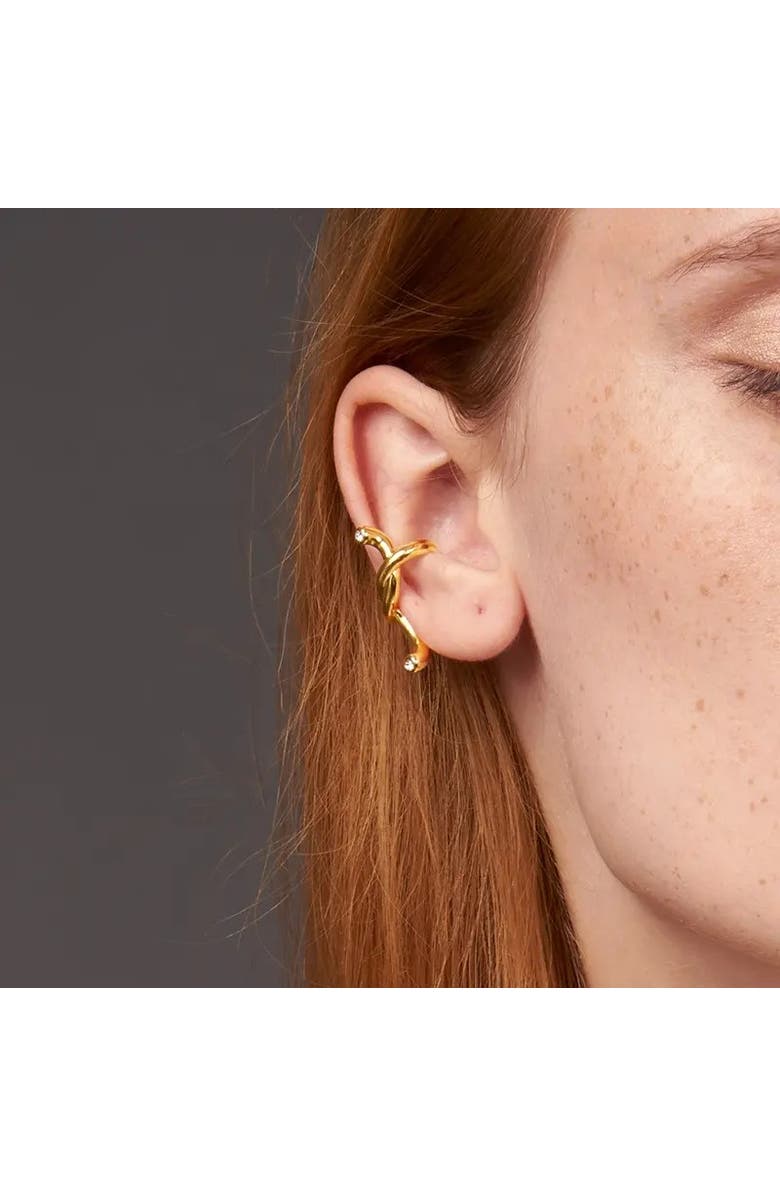 Outofoffice Twist Gold Pave Ear Cuff, Alternate, color, Gold