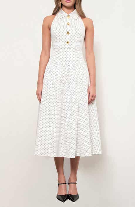 Davina Polka Dot Fit & Flare Midi Dress