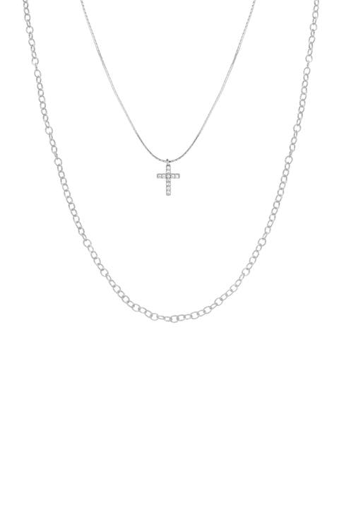 18K Gold Plated Sterling Silver Minimal Grace Necklace Set Gift Idea
