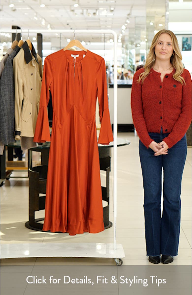 Ezri Silk Blend Long Sleeve Dress, sales video thumbnail