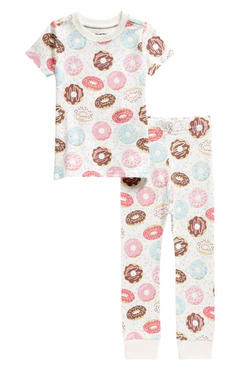 Kids Organic Two-Piece Short Sleeve Pajama Set in Donuts
