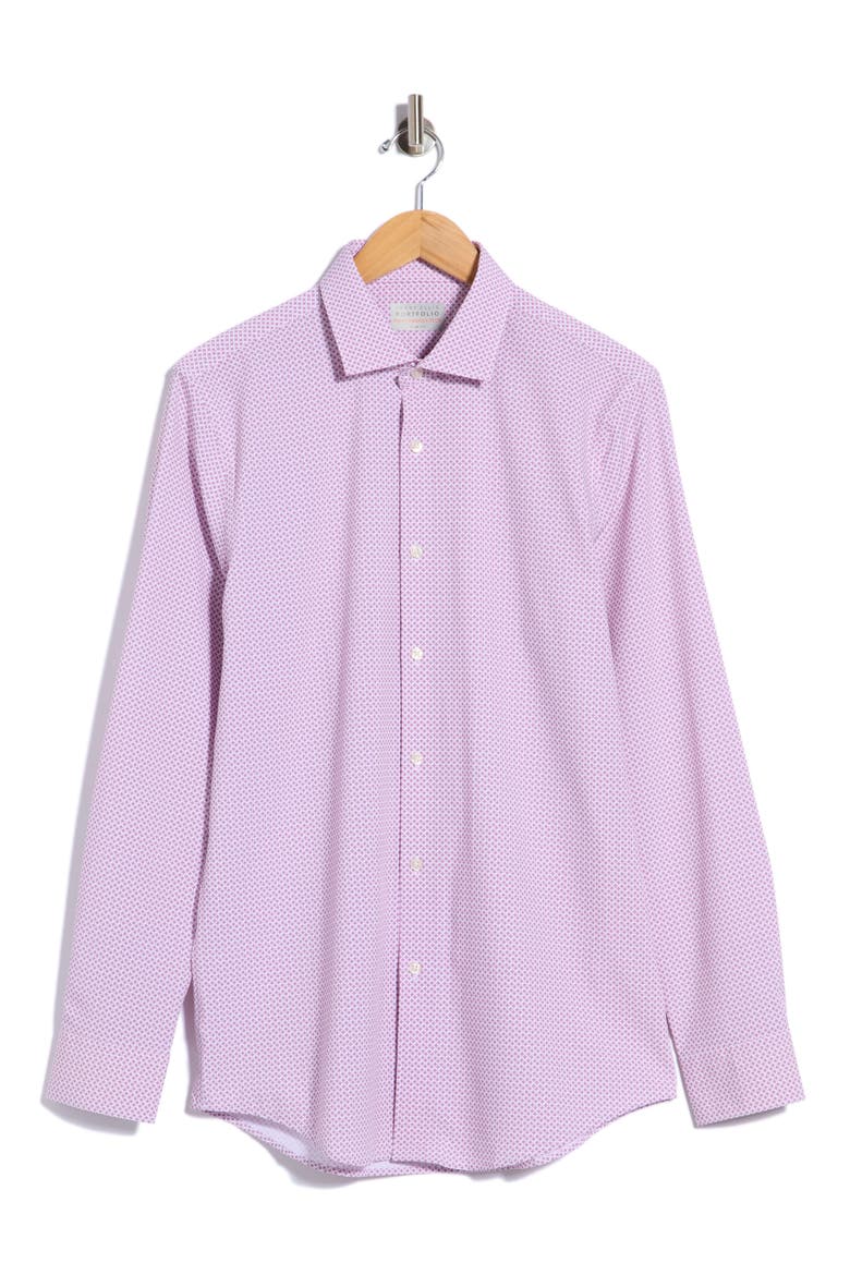 Trim Fit Geo Circle Dress Shirt, Alternate, color, ROSE