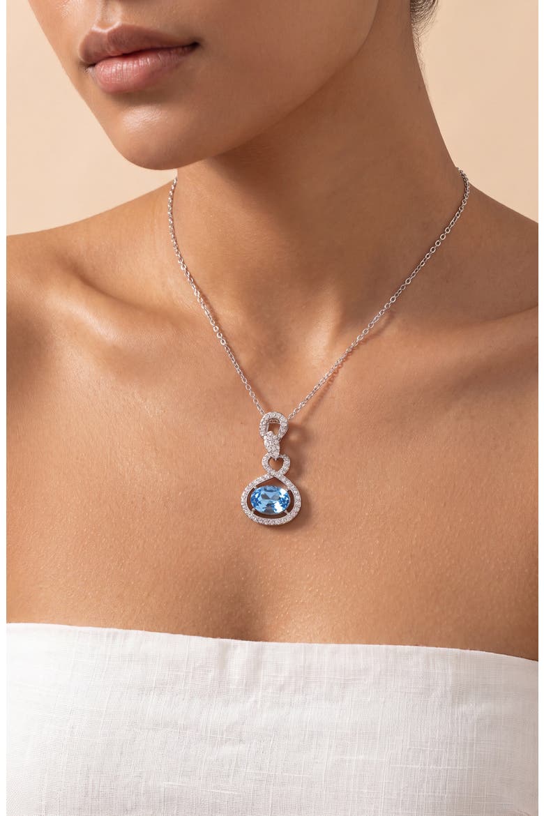 Crystal Snake Orb Pendant Necklace, Alternate, color, Sapphire