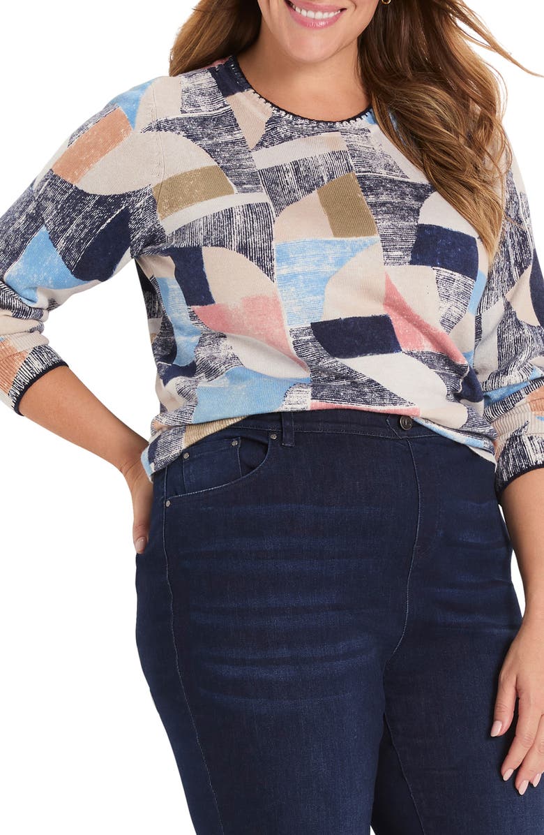 NIC+ZOE Set Sail Sweater, Alternate, color, Blue Multi