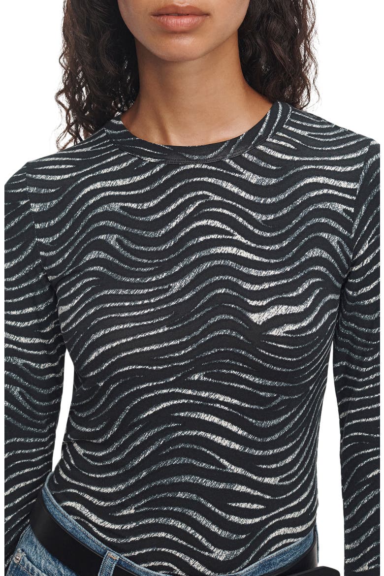 Luca Zebra Long Sleeve T-Shirt, Alternate, color, BLACK ZEBRA