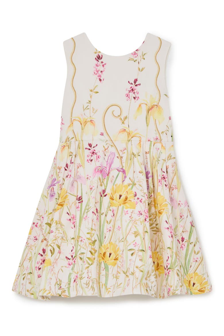 Fern Floral-Print Cotton Dress, Main, color, IVORY PRINT