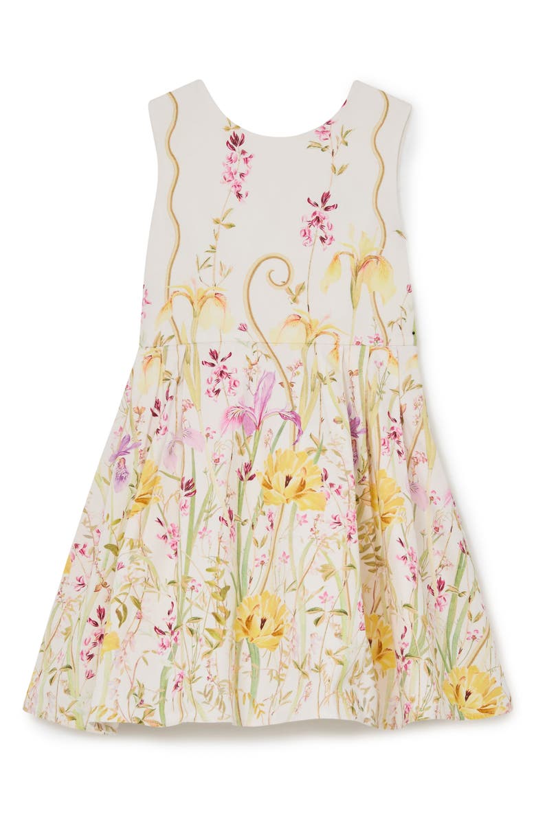 Reiss Fern Floral-Print Cotton Dress, Main, color, Ivory Print