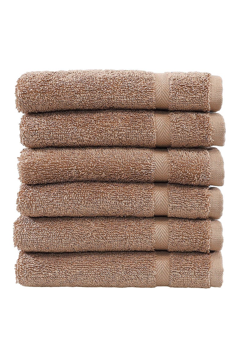 Turkish Cotton Washcloth - Set of 6, Alternate, color, LATTE
