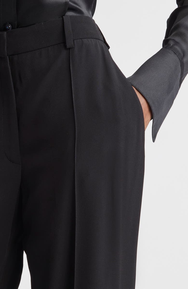Balmain Tailored Straight Leg Crepe Pants, Alternate, color,