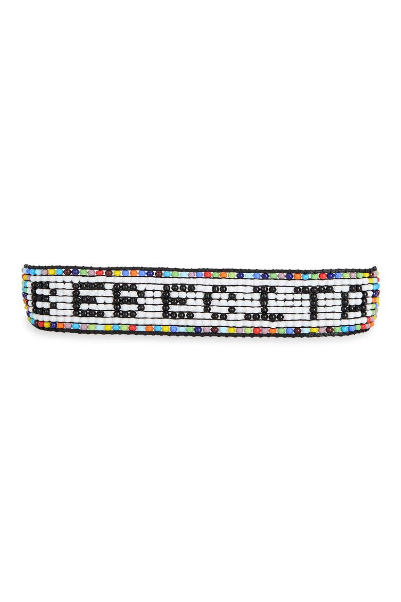 Bebecita Beaded Slider Bracelet, Main, color, BLACK