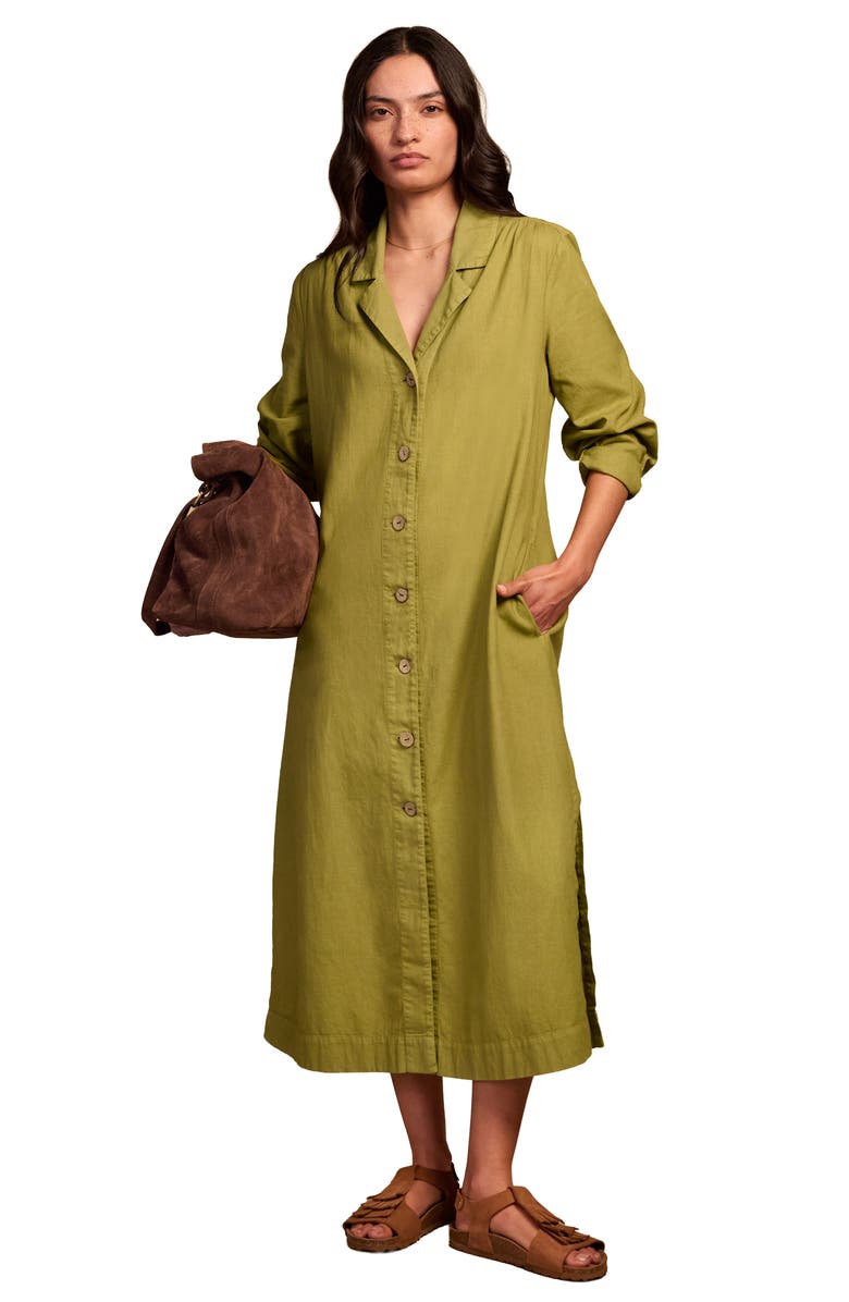 Celtic & Co. Longline Overshirt Dress, Alternate, color, Willow