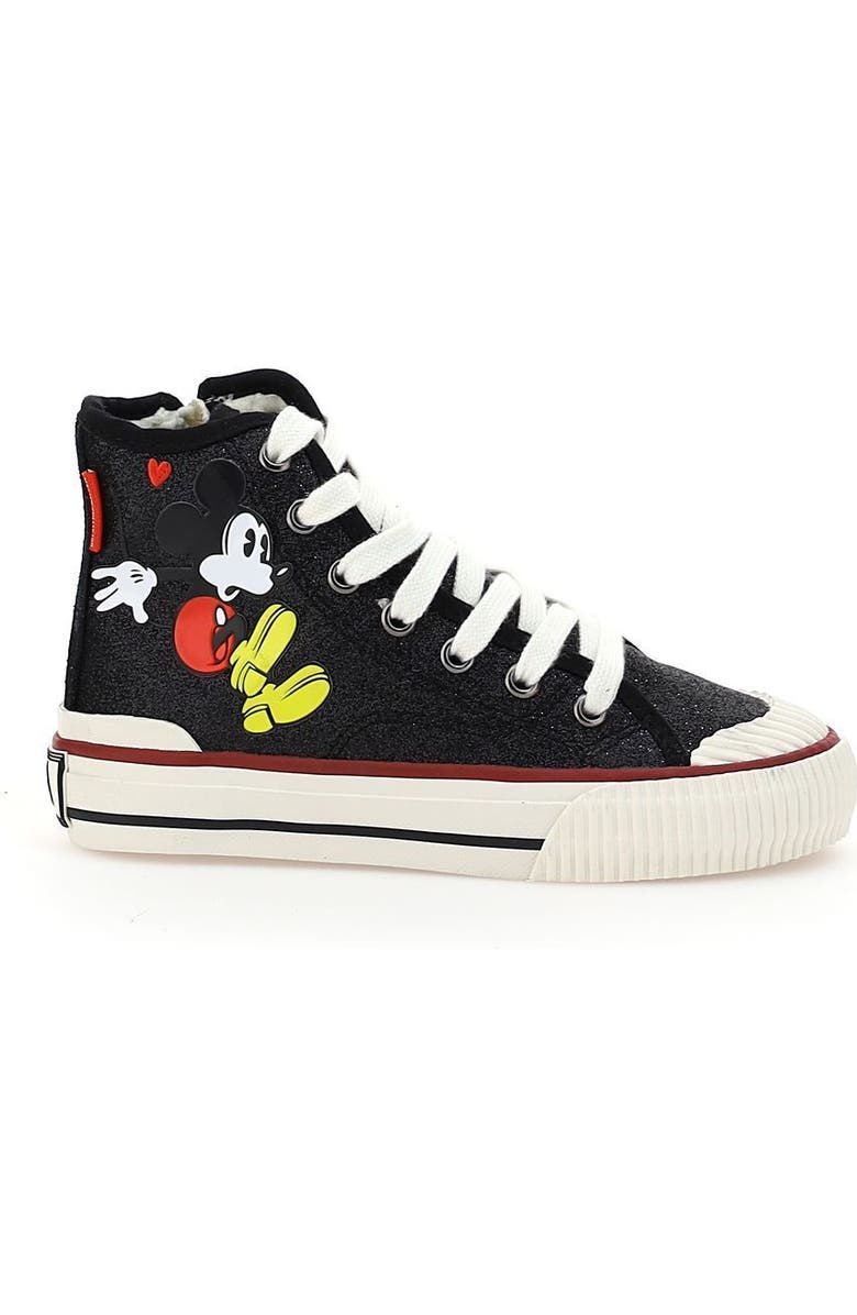 Master of Arts Mickey Leopard High Top Sneakers, Alternate, color, Black