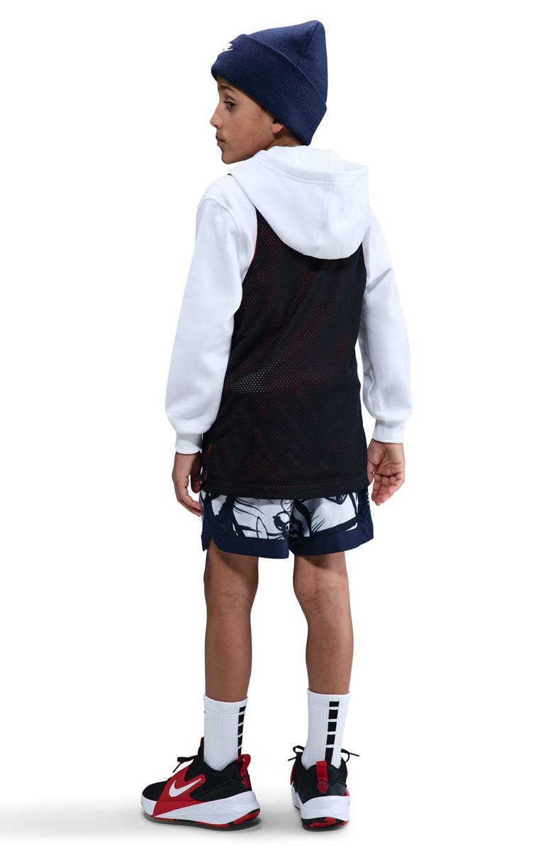 Nike Kids' Dri-FIT Mesh Court Shorts, Alternate, color, Midnight Navy/ White