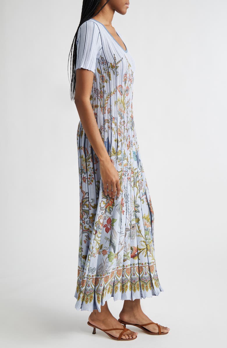 Etro Short Sleeve Sweater Dress, Alternate, color, Multicolor On Pale Blue Base