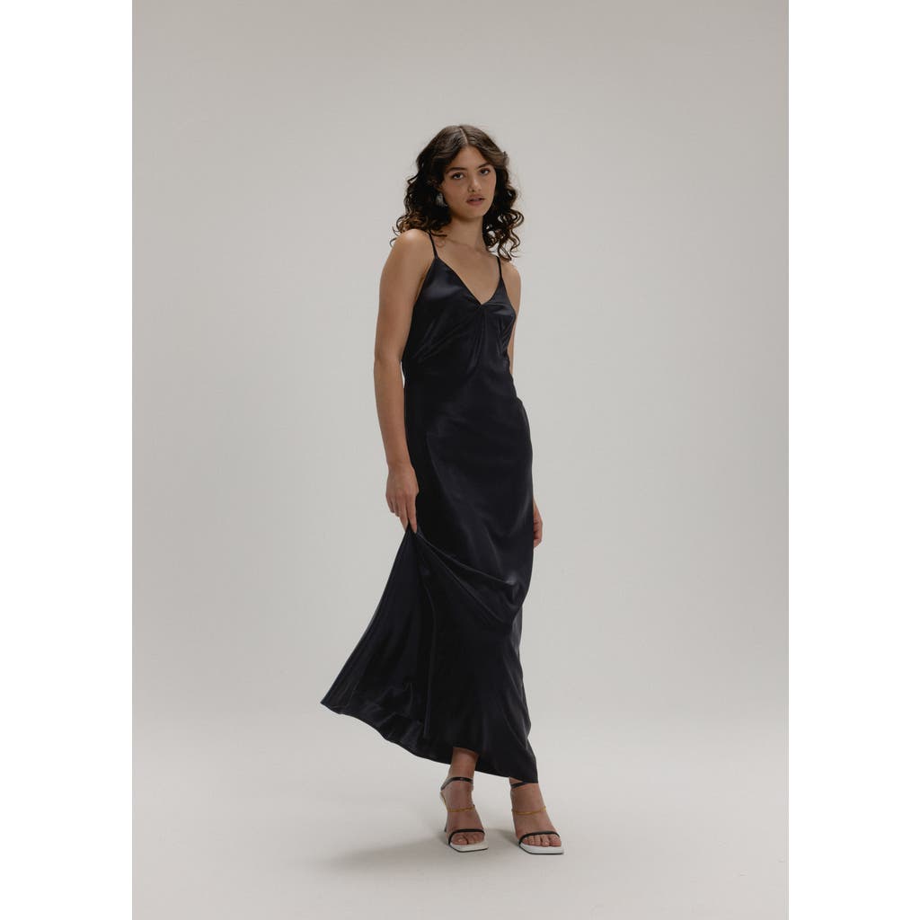 Alas 100 Silk Slip Maxi Dress in Black  product