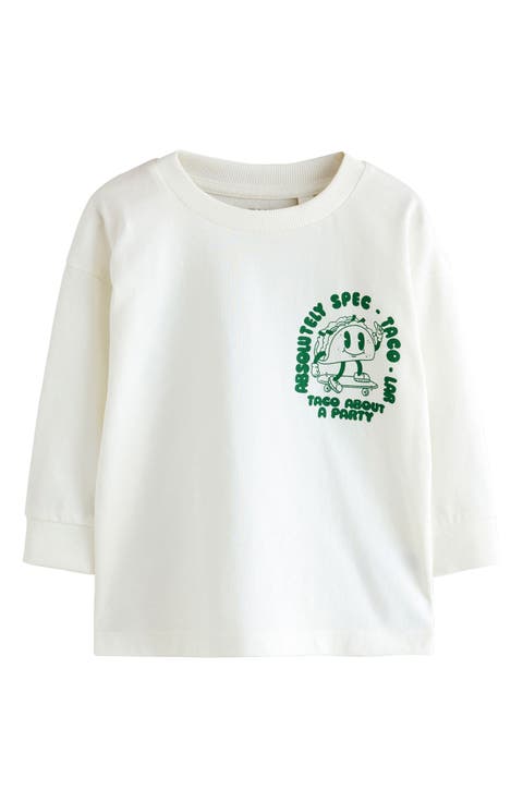 Kids' Taco Party Long Sleeve Cotton Graphic T-Shirt (Little Kid)