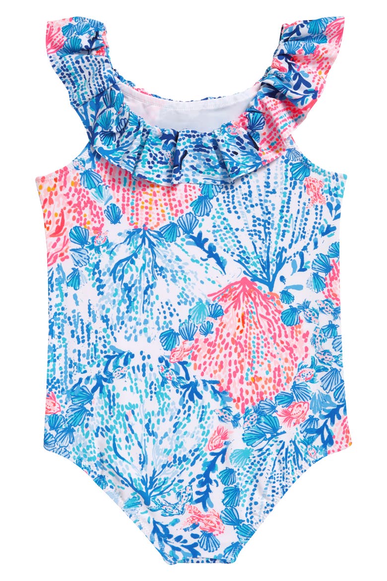 Kids' Eliana One-Piece Swimsuit, Alternate, color, RESORT WHITE SWAY WITH ME