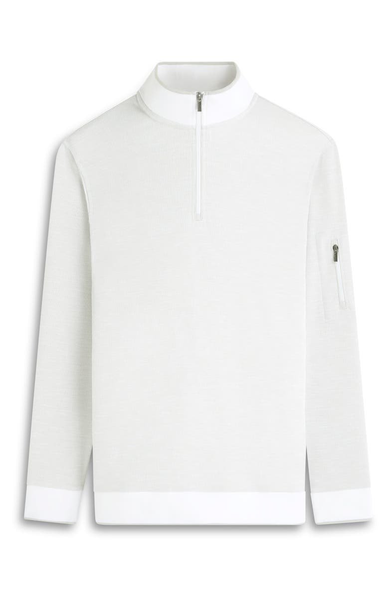 Bugatchi Quarter Zip Pullover, Alternate, color, White