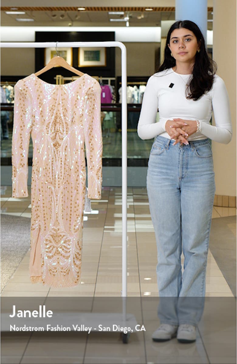 Natalie Sequin Long Sleeve Dress, sales video thumbnail