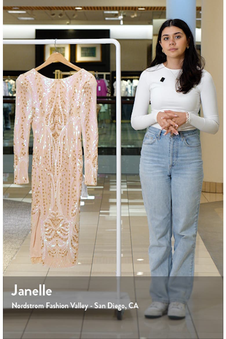 Natalie Sequin Long Sleeve Dress video