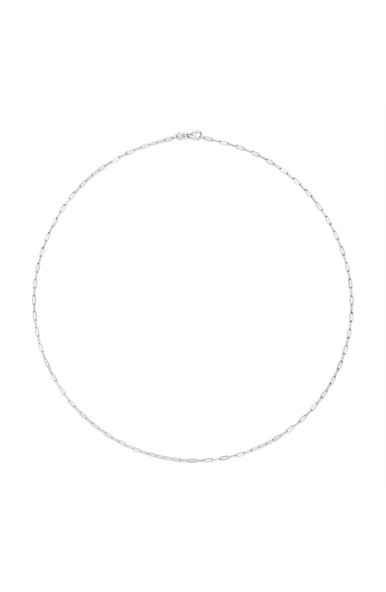 Haus of Brilliance Unisex Solid 14K Gold 1.5mm Paperclip Chain Necklace, Alternate, color, White