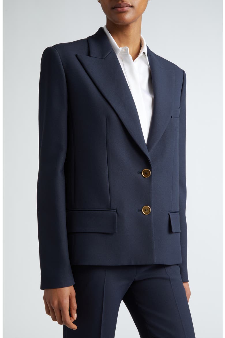 Double Crepe Sablé Crop Blazer, Alternate, color, MIDNIGHT