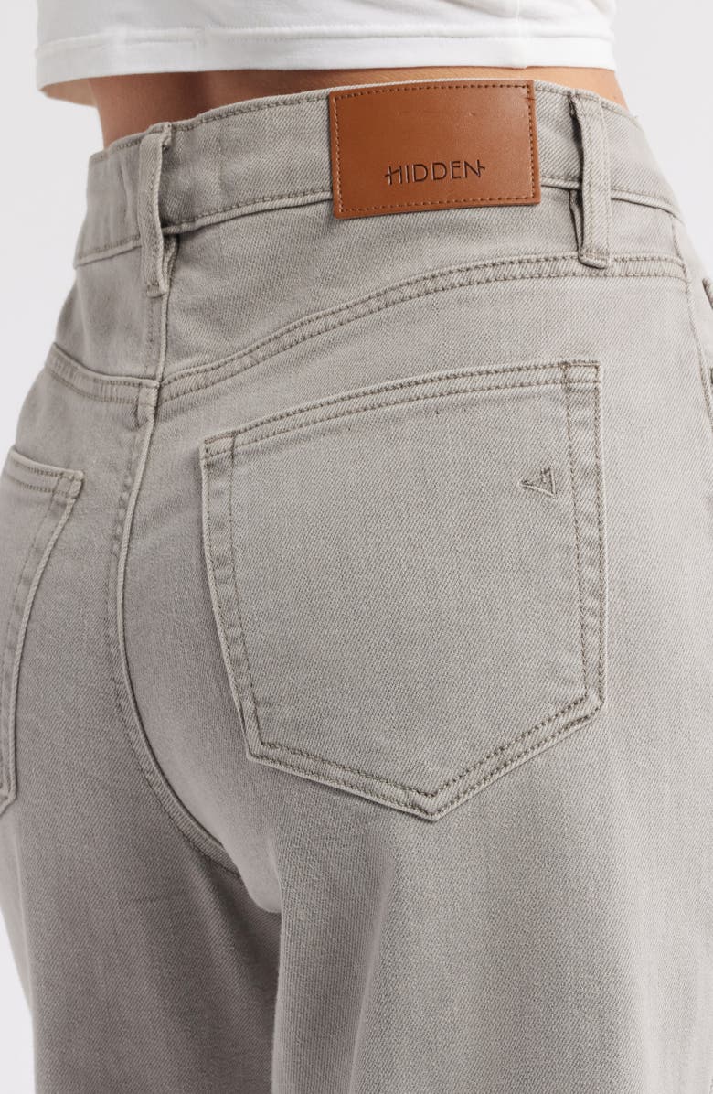 HIDDEN JEANS Baggy High Waist Crop Wide Leg Jeans, Alternate, color, Gravel